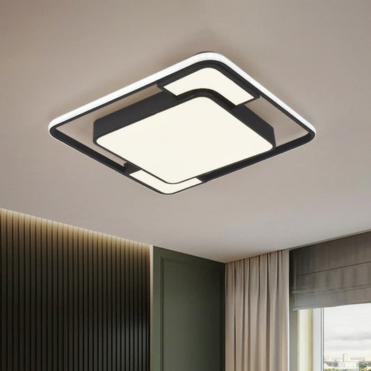 Splicing LED Flush Mount Light Simplicity Acrylic Bedroom Flush Mount Ceiling Light in Black Black Clearhalo 'Ceiling Lights' 'Close To Ceiling Lights' 'Close to ceiling' 'Flush mount' Lighting' 2217552