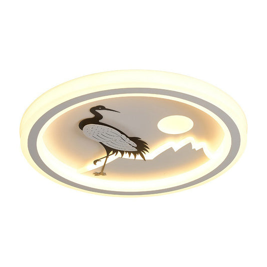 Circular Bedroom Flush Ceiling Light Metal Nordic Style LED Flush Mount Lighting Fixture in White Clearhalo 'Ceiling Lights' 'Close To Ceiling Lights' 'Close to ceiling' 'Flush mount' Lighting' 2217628