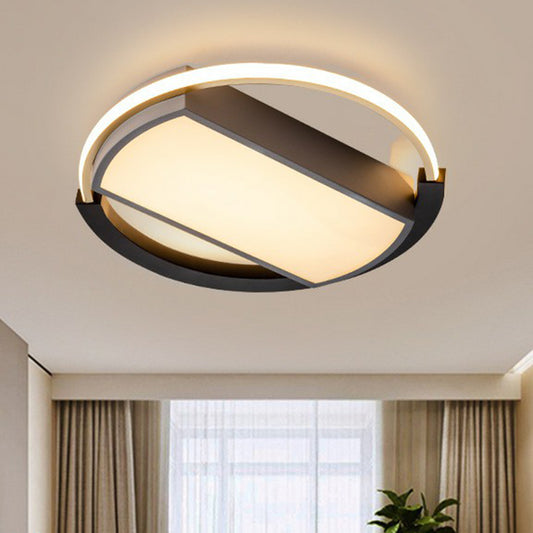 Geometric Acrylic LED Flush Mount Light Simplicity Gold-Black Flush Mount Ceiling Light Gold-Black Round Clearhalo 'Ceiling Lights' 'Close To Ceiling Lights' 'Close to ceiling' 'Flush mount' Lighting' 2217651