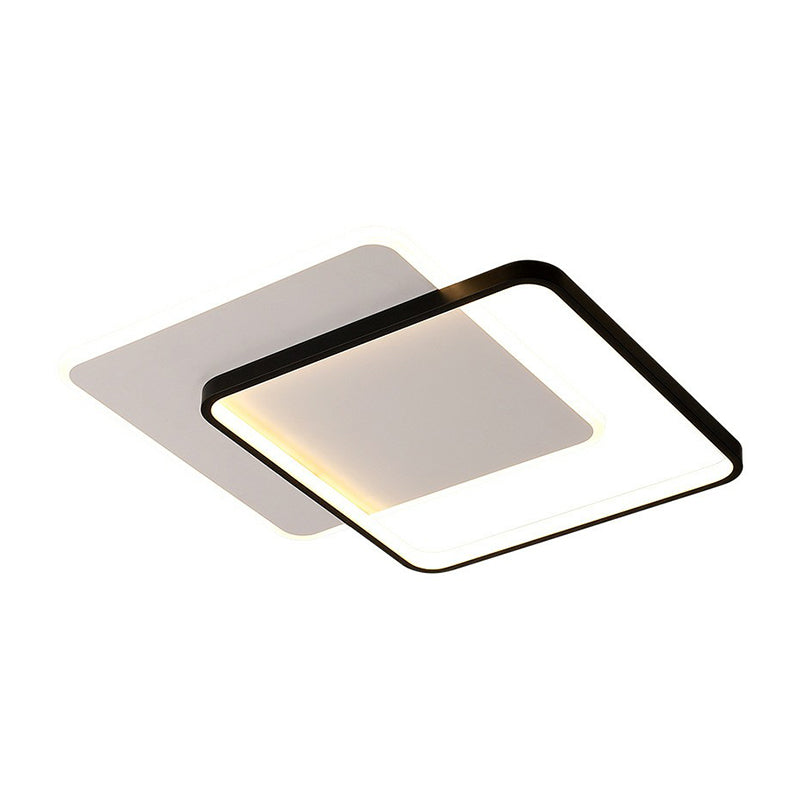 Geometrical Flush Ceiling Light Contemporary Metal Black LED Flush Mount Lighting Fixture Clearhalo 'Ceiling Lights' 'Close To Ceiling Lights' 'Close to ceiling' 'Flush mount' Lighting' 2217697