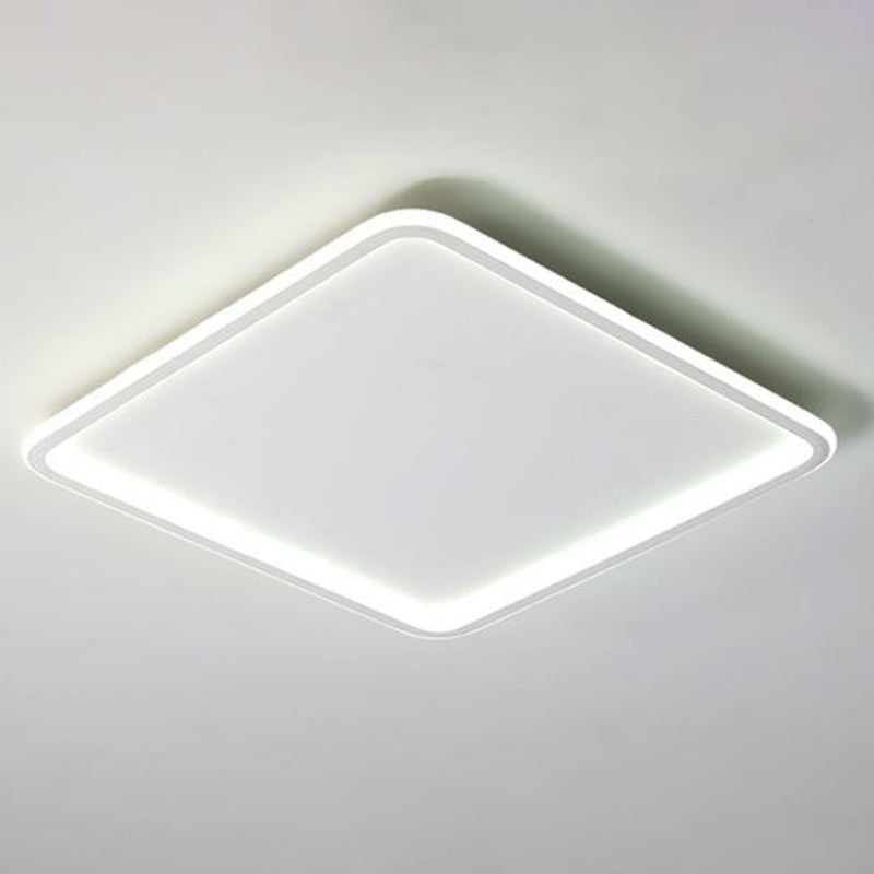 Extra-Thin Bedroom LED Flush Mount Aluminum Modern Flushmount Ceiling Light in White White Square Clearhalo 'Ceiling Lights' 'Close To Ceiling Lights' 'Close to ceiling' 'Flush mount' Lighting' 2217765