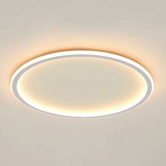 Extra-Thin Bedroom LED Flush Mount Aluminum Modern Flushmount Ceiling Light in White White Round Clearhalo 'Ceiling Lights' 'Close To Ceiling Lights' 'Close to ceiling' 'Flush mount' Lighting' 2217767