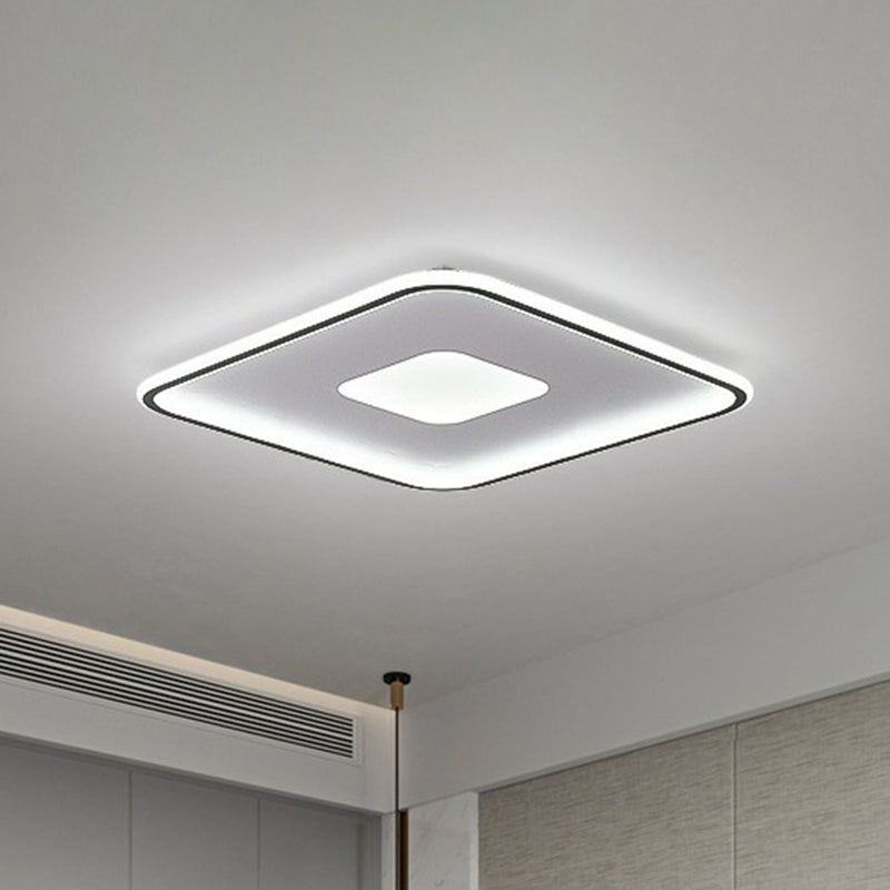 Nordic Rectangular Flush Ceiling Light Aluminum Living Room LED Flush Mount Lighting Fixture Black White Clearhalo 'Ceiling Lights' 'Close To Ceiling Lights' 'Close to ceiling' 'Flush mount' Lighting' 2217772