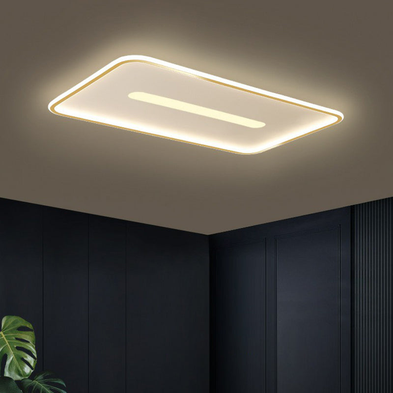 Nordic Rectangular Flush Ceiling Light Aluminum Living Room LED Flush Mount Lighting Fixture Clearhalo 'Ceiling Lights' 'Close To Ceiling Lights' 'Close to ceiling' 'Flush mount' Lighting' 2217774