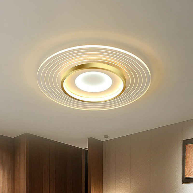 Geometrical LED Flush Mount Light Simplicity Acrylic Living Room Flush Mount Ceiling Light in Gold Gold Clearhalo 'Ceiling Lights' 'Close To Ceiling Lights' 'Close to ceiling' 'Flush mount' Lighting' 2217781