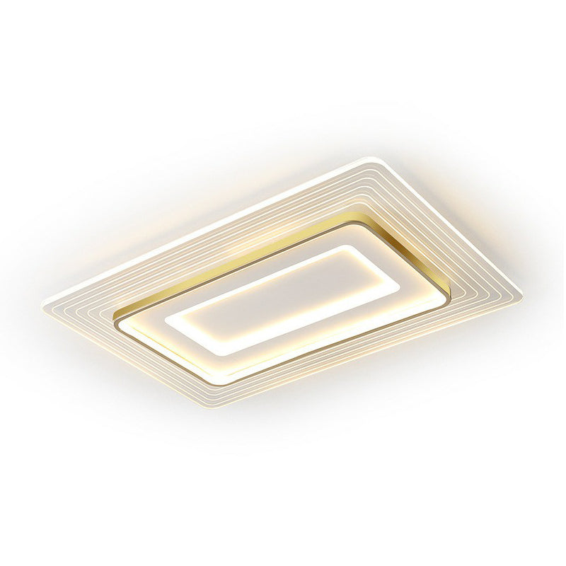 Geometrical LED Flush Mount Light Simplicity Acrylic Living Room Flush Mount Ceiling Light in Gold Clearhalo 'Ceiling Lights' 'Close To Ceiling Lights' 'Close to ceiling' 'Flush mount' Lighting' 2217783