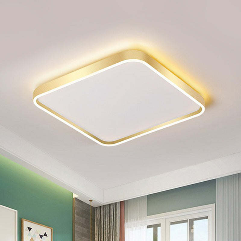 Geometric Shaped Metallic Flush Mount Lighting Minimalist Gold LED Flush Mount Fixture Gold Clearhalo 'Ceiling Lights' 'Close To Ceiling Lights' 'Close to ceiling' 'Flush mount' Lighting' 2217790