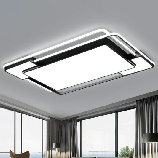 Modern Splicing LED Flush Mount Acrylic Living Room Flushmount Ceiling Light in Black Black Clearhalo 'Ceiling Lights' 'Close To Ceiling Lights' 'Close to ceiling' 'Flush mount' Lighting' 2217868