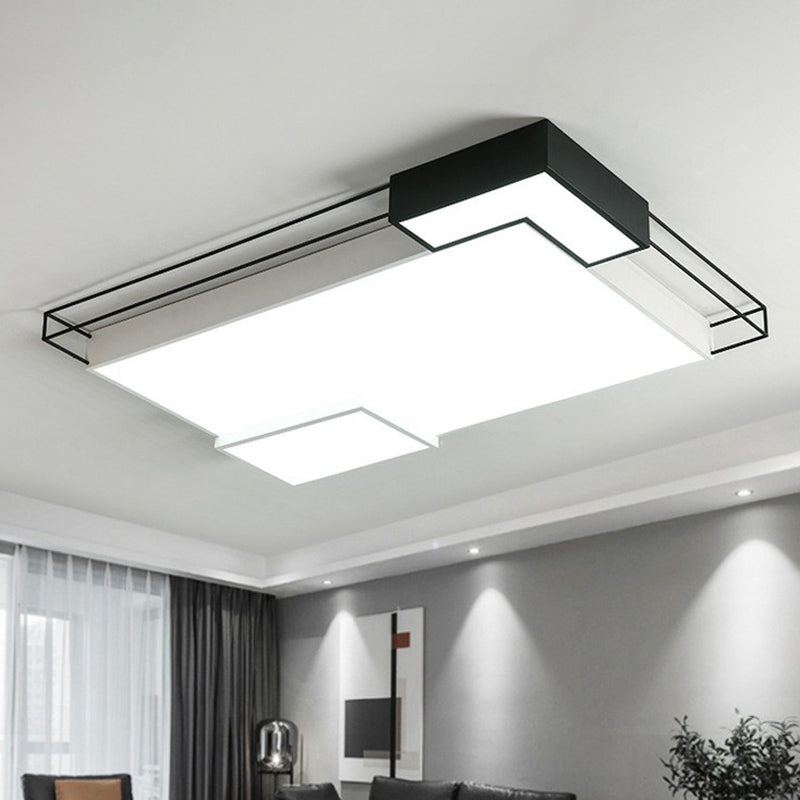 Extra-Thin Living Room LED Flush Mount Light Acrylic Modern LED Flush Ceiling Light Fixture in Black and White Clearhalo 'Ceiling Lights' 'Close To Ceiling Lights' 'Close to ceiling' 'Flush mount' Lighting' 2217884