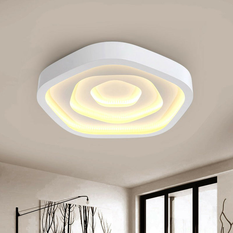 Pentagonal LED Flush Mount Modern Acrylic White Flushmount Ceiling Light for Living Room White Clearhalo 'Ceiling Lights' 'Close To Ceiling Lights' 'Close to ceiling' 'Flush mount' Lighting' 2218004