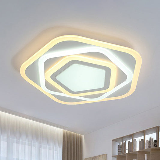 Acrylic Pentagonal Ultra-Thin Flush Mount Lighting Minimalist White LED Flush Mount Fixture Clearhalo 'Ceiling Lights' 'Close To Ceiling Lights' 'Close to ceiling' 'Flush mount' Lighting' 2218031