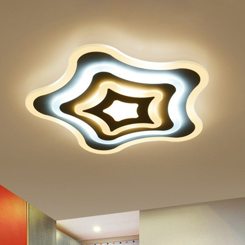 Ultra-Thin Starfish Acrylic LED Flush Mount Modern White Flushmount Ceiling Light for Living Room Clearhalo 'Ceiling Lights' 'Close To Ceiling Lights' 'Close to ceiling' 'Flush mount' Lighting' 2218034