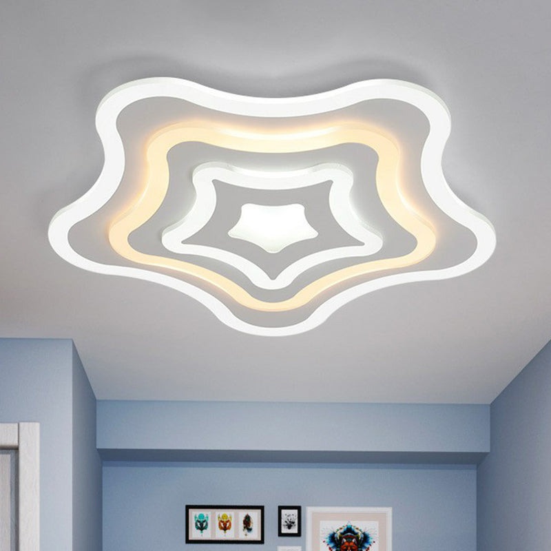 Ultra-Thin Starfish Acrylic LED Flush Mount Modern White Flushmount Ceiling Light for Living Room Clearhalo 'Ceiling Lights' 'Close To Ceiling Lights' 'Close to ceiling' 'Flush mount' Lighting' 2218036