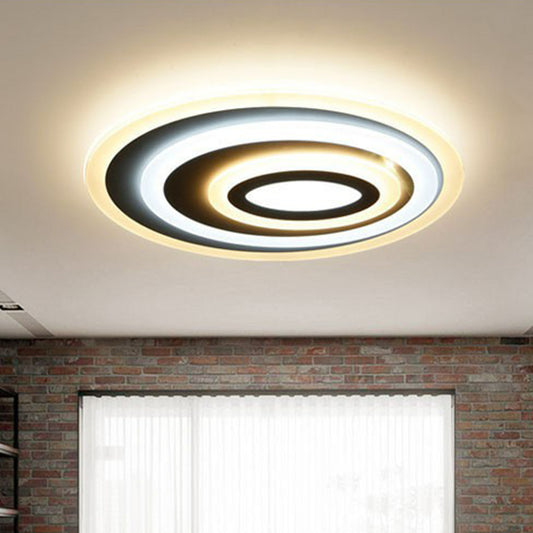 Oval Shaped LED Flush Mount Modern Acrylic Bedroom Flushmount Ceiling Light in White White 2 Color Clearhalo 'Ceiling Lights' 'Close To Ceiling Lights' 'Close to ceiling' 'Flush mount' Lighting' 2218059