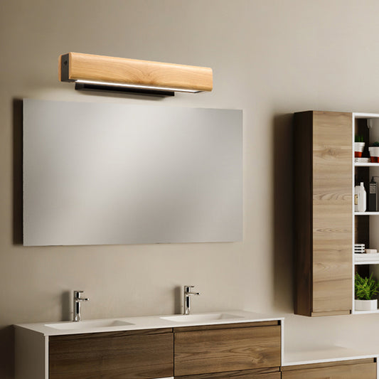 Rectangular Bathroom LED Sconce Lighting Wood Modern Vanity Light Fixture for Bathroom Clearhalo 'Modern wall lights' 'Modern' 'Wall Lamps & Sconces' 'Wall Lights' Lighting' 2218174