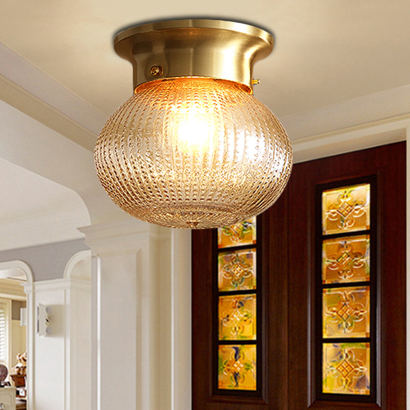 Brass Modern Crystal Ceiling Light Flush Mount Light Fixture