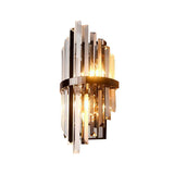 Clear Crystal Prism Sconce Lighting Modernist Style 1 Lights Black Finish Wall Mounted Lamp for Bedside Clearhalo 'Modern wall lights' 'Modern' 'Wall Lamps & Sconces' 'Wall Lights' Lighting' 222160