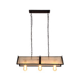 3/5 Lights Island Lamp Classic Exposed Bulb Frosted Glass Hanging Ceiling Light in Black Clearhalo 'Ceiling Lights' 'Glass shade' 'Glass' 'Island Lights' Lighting' 222342