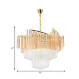 LED Tiered Chandelier Light Contemporary Crystal Hanging Ceiling Light in Gold for Bedroom Clearhalo 'Ceiling Lights' 'Chandeliers' 'Modern Chandeliers' 'Modern' Lighting' 222491