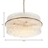 Modernism Tiered Ceiling Chandelier Crystal 9 Heads Pendant Light Fixture in Gold with Metal Chain Clearhalo 'Ceiling Lights' 'Chandeliers' 'Modern Chandeliers' 'Modern' Lighting' 222495