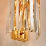 Clear Faceted Crystal Wall Lamp Vintage Stylish 2 Lights Brass/Gold Sconce Lighting with Cylinder Shape for Living Room Clearhalo 'Modern wall lights' 'Modern' 'Wall Lamps & Sconces' 'Wall Lights' Lighting' 222510