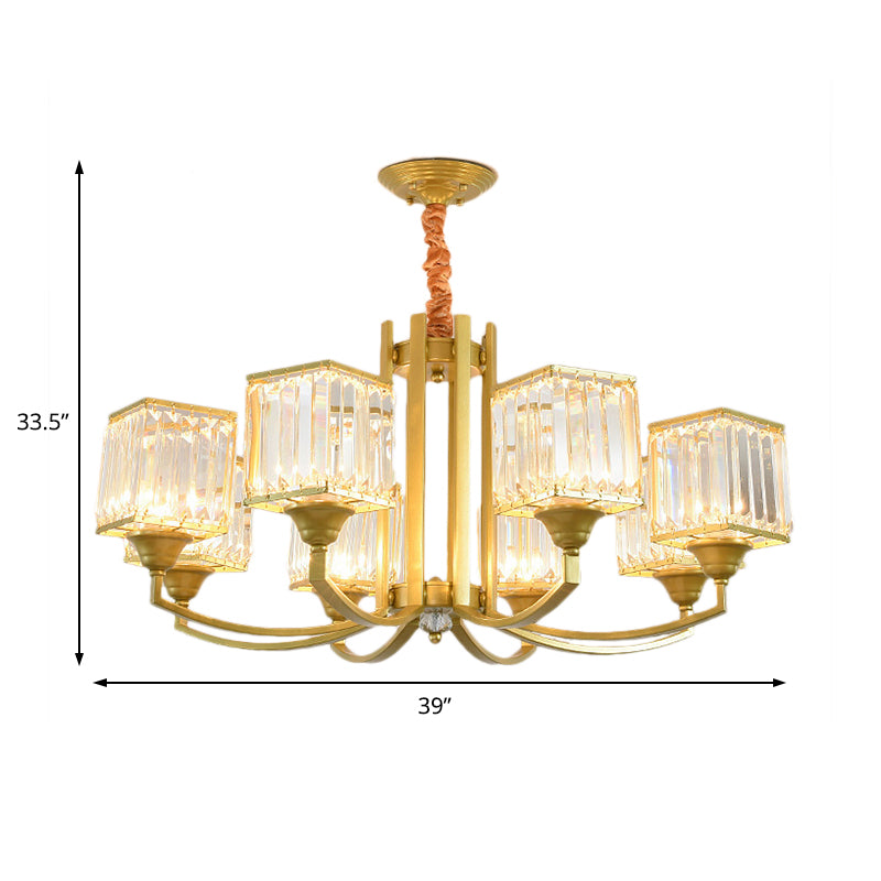 Sputnik Chandelier Pendant Light Minimalist Crystal 3/6/8 Lights Gold Hanging Ceiling Light Living Room Clearhalo 'Ceiling Lights' 'Chandeliers' 'Modern Chandeliers' 'Modern' Lighting' 222524