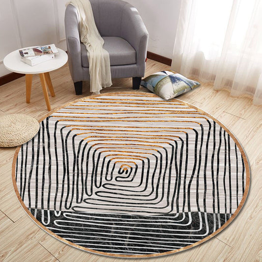 Multi Color Modern Rug Polyster Geometric Print Area Carpet Pet Friendly Non-Slip Rug for Home Decor Black-Brown Clearhalo 'Area Rug' 'Modern' 'Rugs' Rug' 2225696