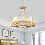 6/8 Bulbs Round Hanging Chandelier Contemporary Crystal Suspension Light in Gold with Adjustable Chain Clearhalo 'Ceiling Lights' 'Chandeliers' 'Modern Chandeliers' 'Modern' Lighting' 222570