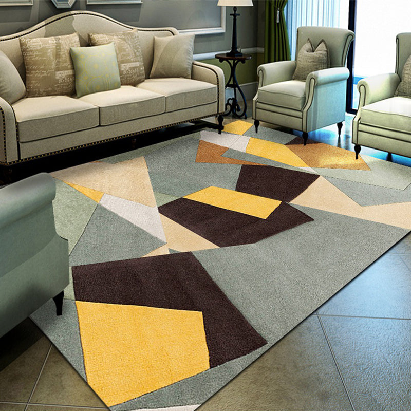 Multi-Color Living Room Rug Simple Geo Printed Carpet Cotton Blend Pet Friendly Machine Washable Rug Yellow Clearhalo 'Area Rug' 'Modern' 'Rugs' Rug' 2225730