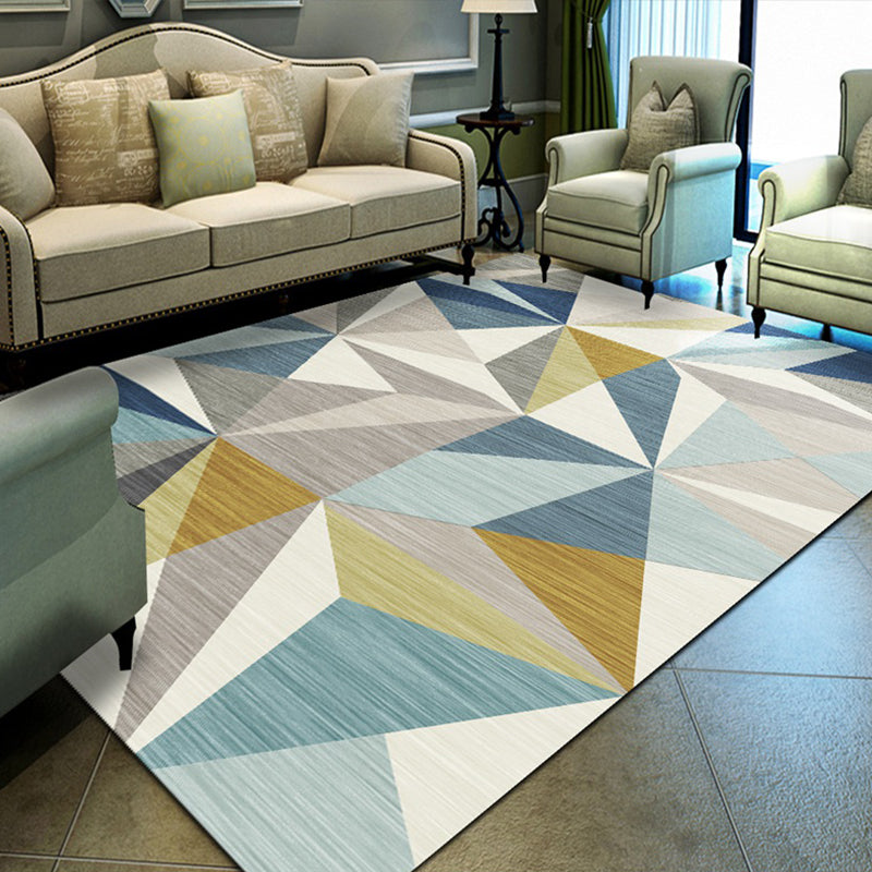 Multi-Color Living Room Rug Simple Geo Printed Carpet Cotton Blend Pet Friendly Machine Washable Rug Clearhalo 'Area Rug' 'Modern' 'Rugs' Rug' 2225731