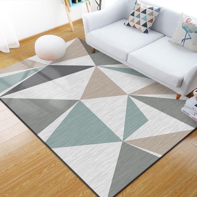 Multi-Color Living Room Rug Simple Geo Printed Carpet Cotton Blend Pet Friendly Machine Washable Rug Light Green Clearhalo 'Area Rug' 'Modern' 'Rugs' Rug' 2225734