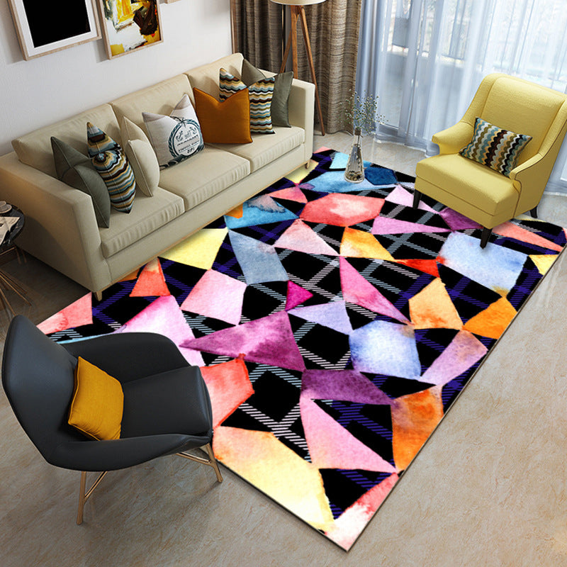 Nordic Abstract Print Rug Multicolor Polyster Area Rug Anti-Slip Backing Stain-Resistant Carpet for Living Room Clearhalo 'Area Rug' 'Modern' 'Rugs' Rug' 2225904