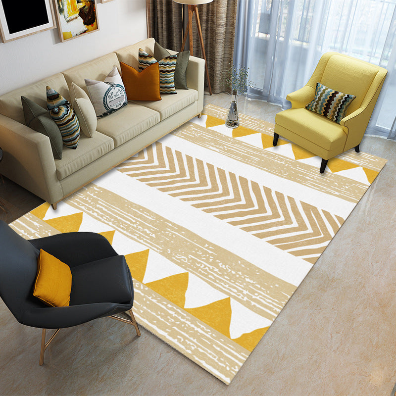 Nordic Abstract Print Rug Multicolor Polyster Area Rug Anti-Slip Backing Stain-Resistant Carpet for Living Room Orange-Yellow Clearhalo 'Area Rug' 'Modern' 'Rugs' Rug' 2225906