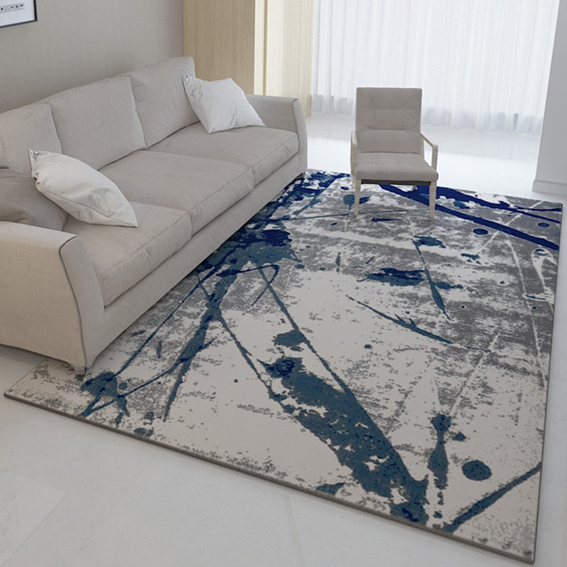 Nordic Abstract Print Rug Multicolor Polyster Area Rug Anti-Slip Backing Stain-Resistant Carpet for Living Room Dark Blue Clearhalo 'Area Rug' 'Modern' 'Rugs' Rug' 2225911