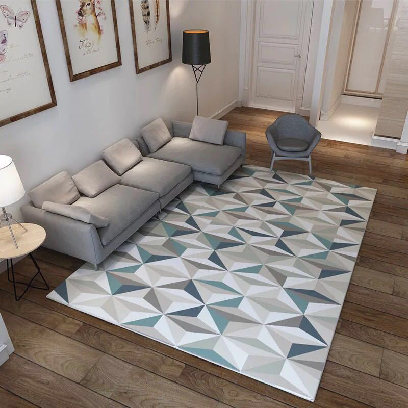 Nordic Abstract Print Rug Multicolor Polyster Area Rug Anti-Slip Backing Stain-Resistant Carpet for Living Room Gray-Blue Clearhalo 'Area Rug' 'Modern' 'Rugs' Rug' 2225922