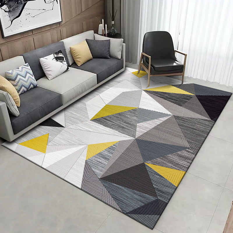 Simple Geo Print Rug Multi-Color Modern Indoor Rug Cotton Blend Non-Slip Backing Pet Friendly Carpet for Parlor Grey Clearhalo 'Area Rug' 'Modern' 'Rugs' Rug' 2225925