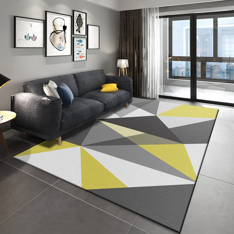 Simple Geo Print Rug Multi-Color Modern Indoor Rug Cotton Blend Non-Slip Backing Pet Friendly Carpet for Parlor Gray-Yellow Clearhalo 'Area Rug' 'Modern' 'Rugs' Rug' 2225928