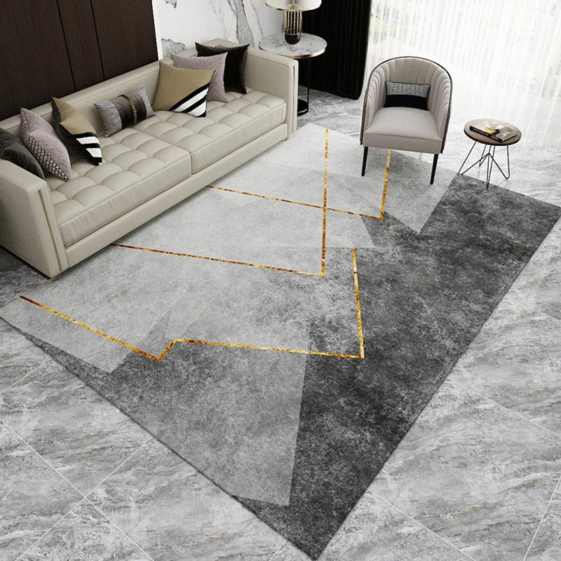 Simple Geo Print Rug Multi-Color Modern Indoor Rug Cotton Blend Non-Slip Backing Pet Friendly Carpet for Parlor Black-Gold Clearhalo 'Area Rug' 'Modern' 'Rugs' Rug' 2225930