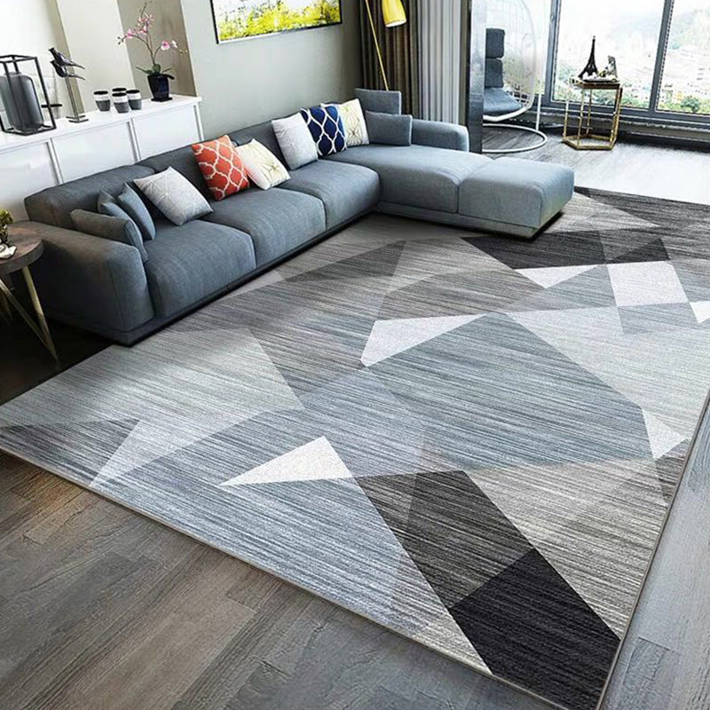 Simple Geo Print Rug Multi-Color Modern Indoor Rug Cotton Blend Non-Slip Backing Pet Friendly Carpet for Parlor Black-Blue Clearhalo 'Area Rug' 'Modern' 'Rugs' Rug' 2225932