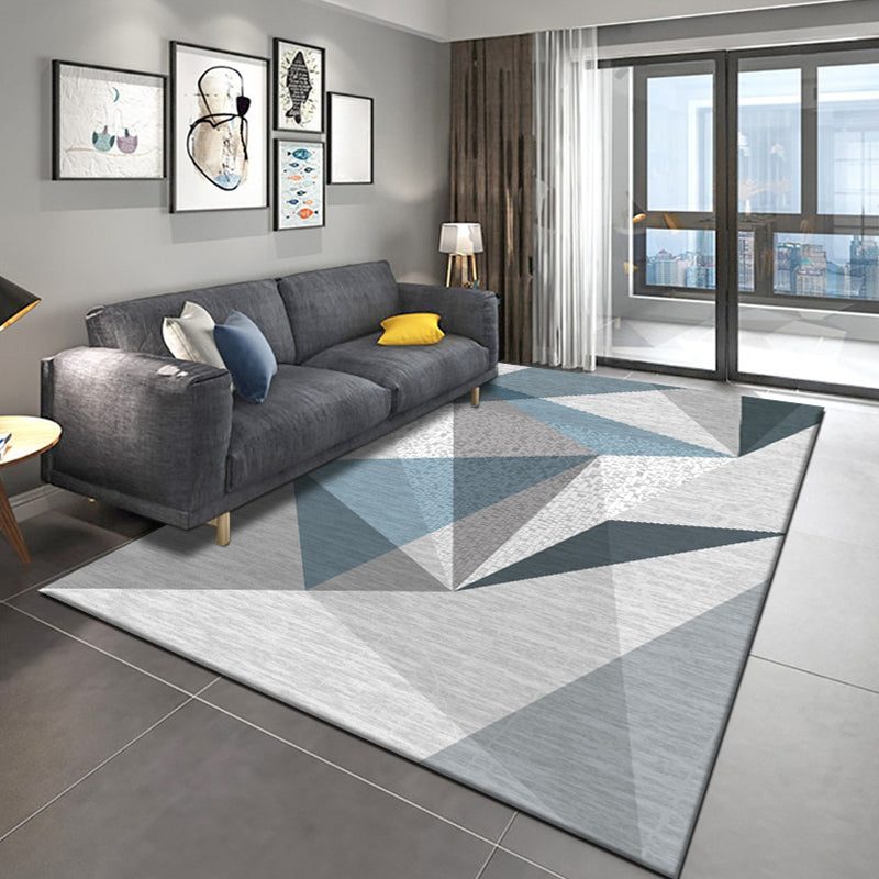 Simple Geo Print Rug Multi-Color Modern Indoor Rug Cotton Blend Non-Slip Backing Pet Friendly Carpet for Parlor Blue Clearhalo 'Area Rug' 'Modern' 'Rugs' Rug' 2225933