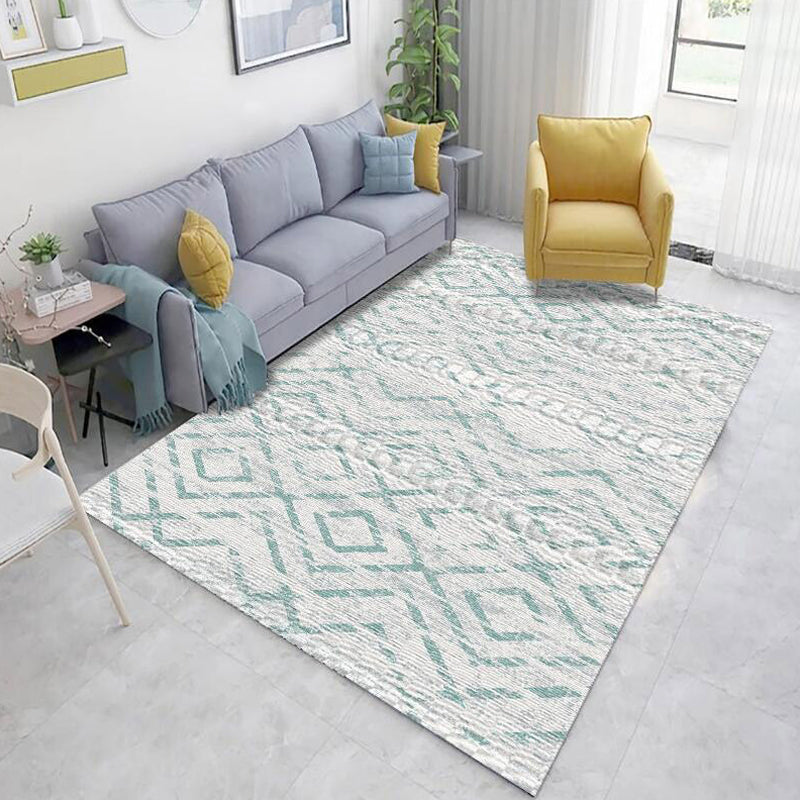 Classic Geo Print Rug Multi Colored Polyster Area Rug Anti-Slip Backing Pet Friendly Washable Carpet for Parlor Gray Blue Clearhalo 'Area Rug' 'Modern' 'Rugs' Rug' 2225942