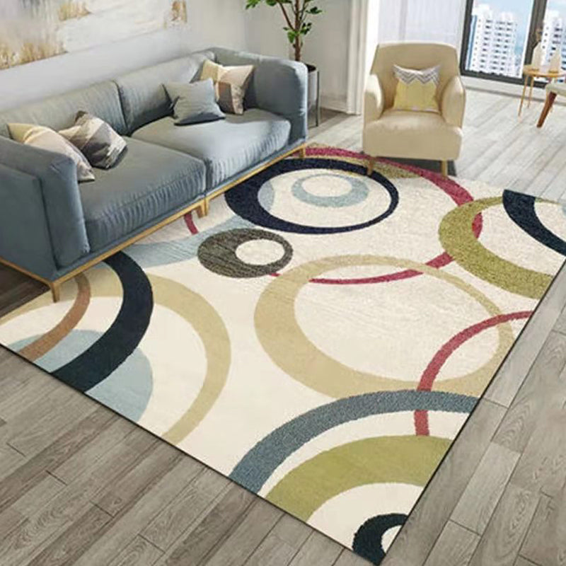 Classic Geo Print Rug Multi Colored Polyster Area Rug Anti-Slip Backing Pet Friendly Washable Carpet for Parlor Light Yellow Clearhalo 'Area Rug' 'Modern' 'Rugs' Rug' 2225947