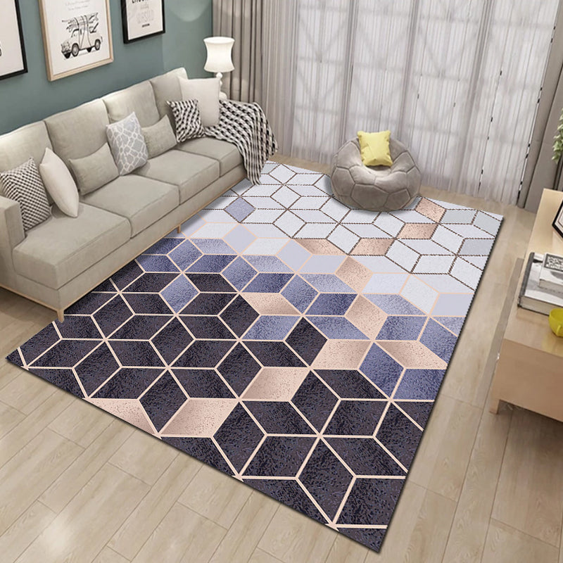 Classic Geo Print Rug Multi Colored Polyster Area Rug Anti-Slip Backing Pet Friendly Washable Carpet for Parlor Purple Clearhalo 'Area Rug' 'Modern' 'Rugs' Rug' 2225953