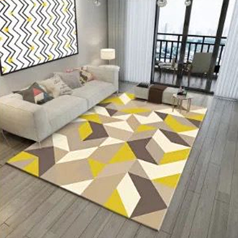 Classic Geo Print Rug Multi Colored Polyster Area Rug Anti-Slip Backing Pet Friendly Washable Carpet for Parlor Clearhalo 'Area Rug' 'Modern' 'Rugs' Rug' 2225954