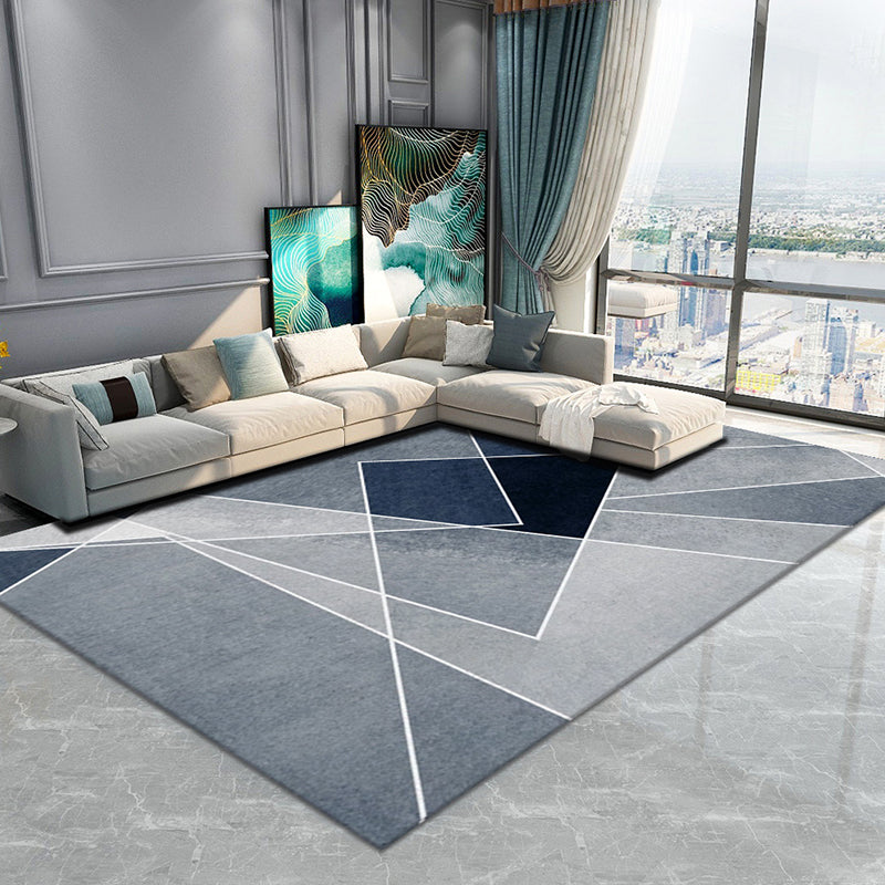 Multi Color Trendy Rug Cotton Blend Geometric Indoor Rug Non-Slip Back Easy Care Area Carpet for Bedroom Light Blue Clearhalo 'Area Rug' 'Modern' 'Rugs' Rug' 2225978