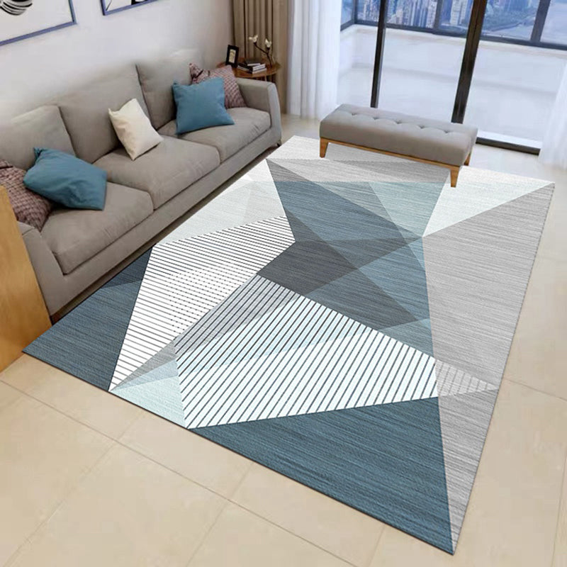 Casual Western Rug Multicolor Geo Printed Area Carpet Non-Slip Backing Machine Washable Rug for Living Room Gray-Blue Clearhalo 'Area Rug' 'Modern' 'Rugs' Rug' 2225993