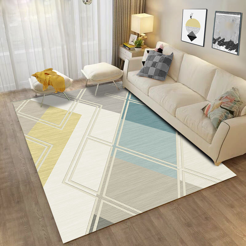 Casual Western Rug Multicolor Geo Printed Area Carpet Non-Slip Backing Machine Washable Rug for Living Room Light Blue Clearhalo 'Area Rug' 'Modern' 'Rugs' Rug' 2225997