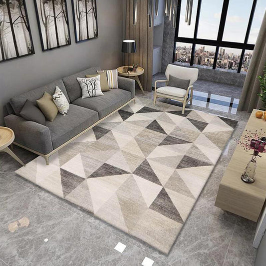 Multi-Colored Minimalist Rug Synthetics Geo Patterned Carpet Non-Slip Washable Indoor Rug for Parlor Light Coffee Clearhalo 'Area Rug' 'Modern' 'Rugs' Rug' 2226051