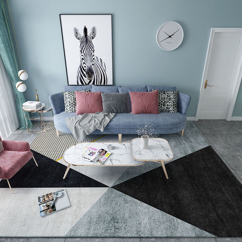 Trendy Home Decor Rug Multi-Color Geometric Area Carpet Polypropylene Anti-Slip Pet Friendly Rug Grey 2'7" x 5'3" Clearhalo 'Area Rug' 'Modern' 'Rugs' Rug' 2226097