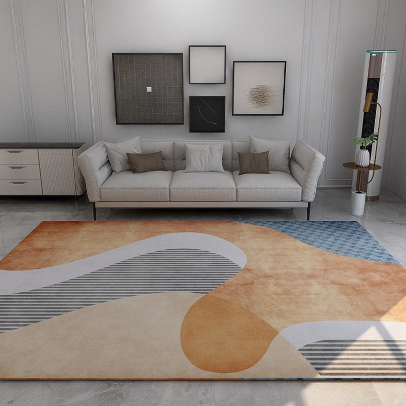 Minimalist Home Decor Rug Multi-Color Abstract Area Carpet Cotton Blend Washable Anti-Slip Backing Rug Light Orange Clearhalo 'Area Rug' 'Modern' 'Rugs' Rug' 2226263